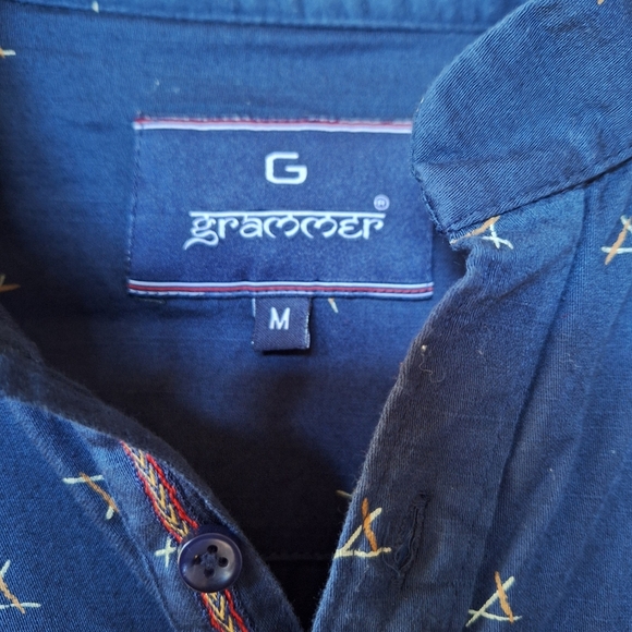 Grammer Mens Long Sleeve 1/4 Button Shirt. Size M - Picture 2 of 7